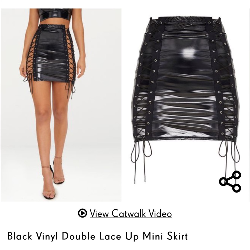 tight vinyl skirt